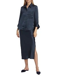 Blythe Silk Pencil Skirt