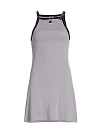 Buckle Strap Cotton Minidress