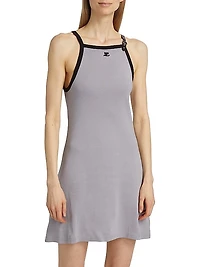 Buckle Strap Cotton Minidress