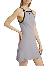 Buckle Strap Cotton Minidress
