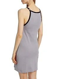 Buckle Strap Cotton Minidress