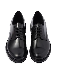 Brushed Leather Lace-Up Shoes