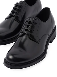 Brushed Leather Lace-Up Shoes