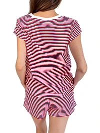 Stripe Jersey Short Pajama Set