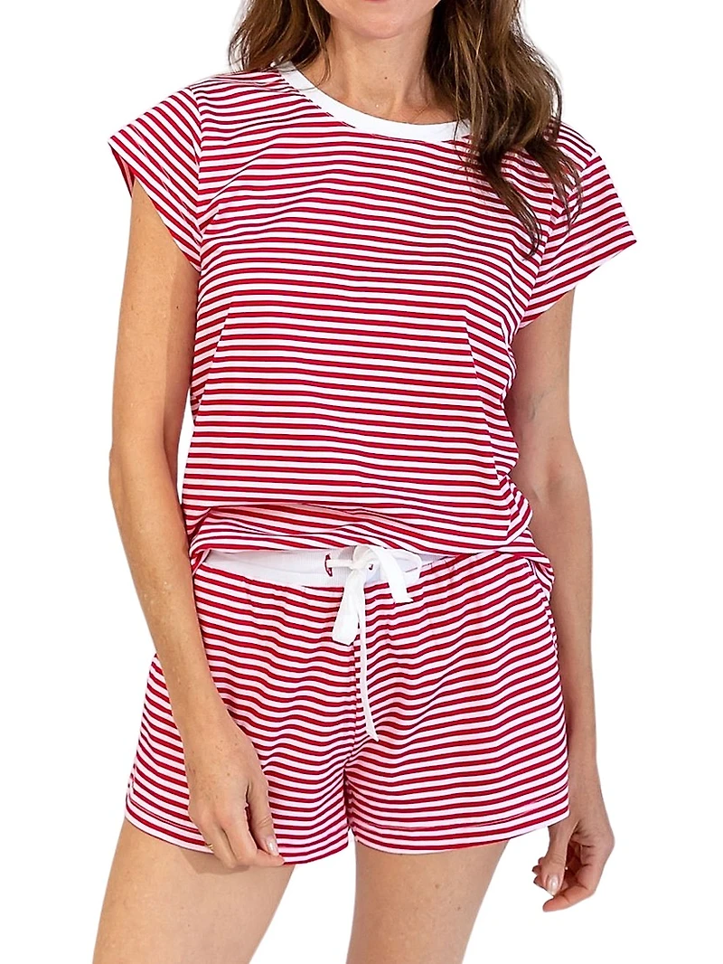 Stripe Jersey Short Pajama Set