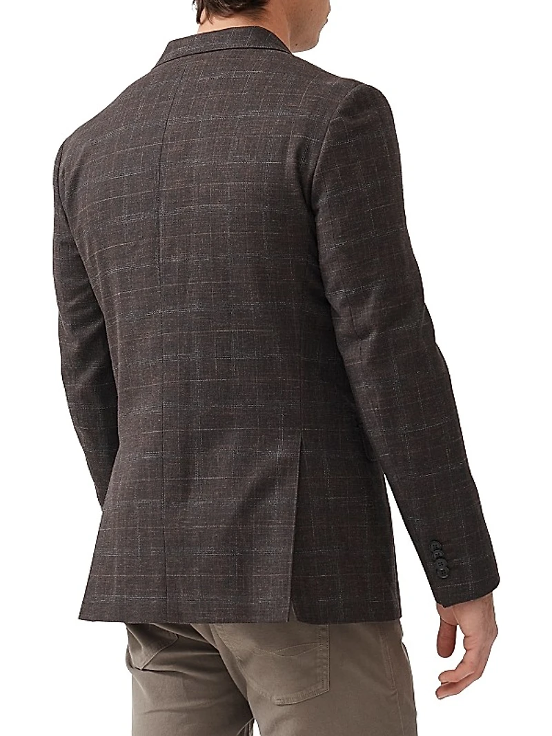 South Oamaru Check Wool & Cotton-Blend Slim-Fit Two-Button Sport Coat