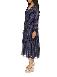 Polka-Dot Tiered Maxi Dress