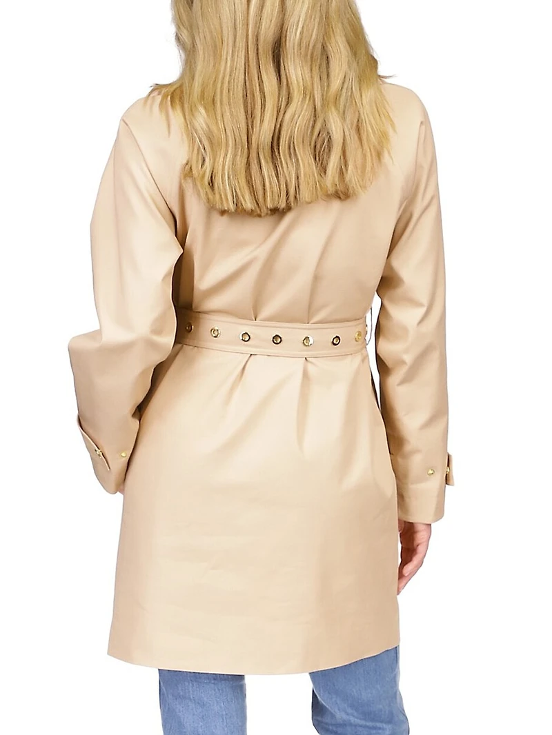 Grommet Belted Trench Coat