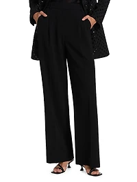 Pleated Wide-Leg Pants