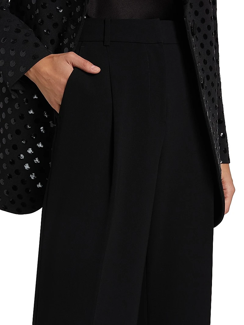 Pleated Wide-Leg Pants