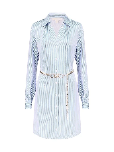 Pinstripe Belted Minidress