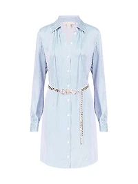 Pinstripe Belted Minidress