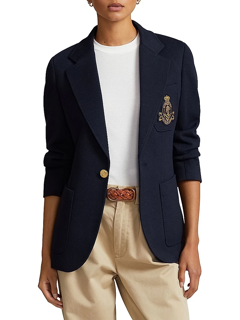 Double-Knit One-Button Blazer