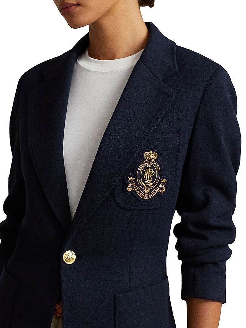 Double-Knit One-Button Blazer