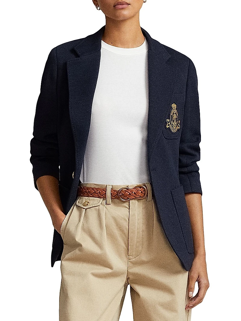 Double-Knit One-Button Blazer