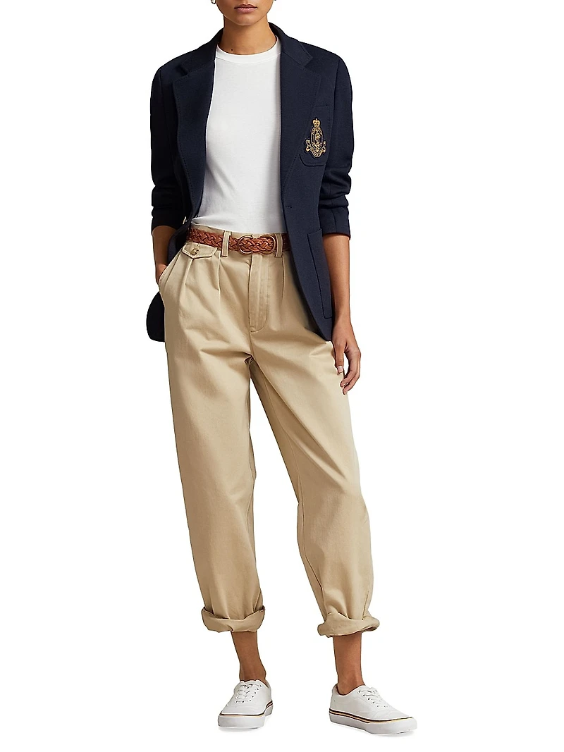 Double-Knit One-Button Blazer