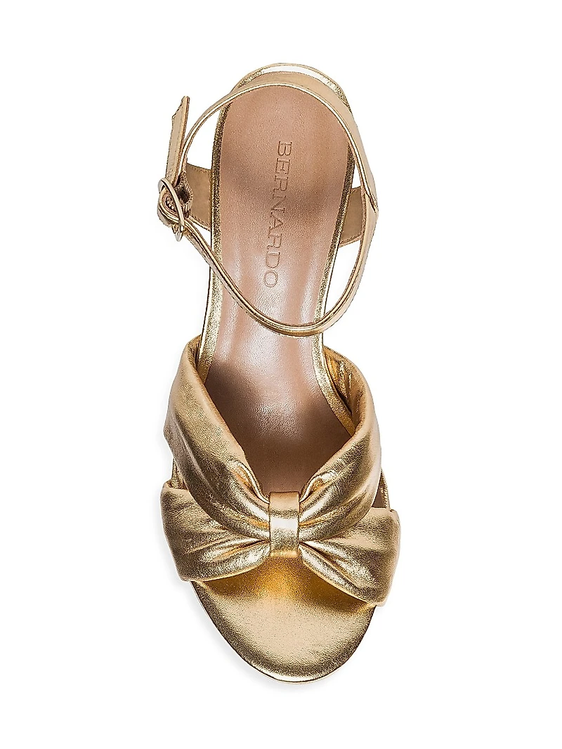 Veronika Metallic Leather Platform Sandals