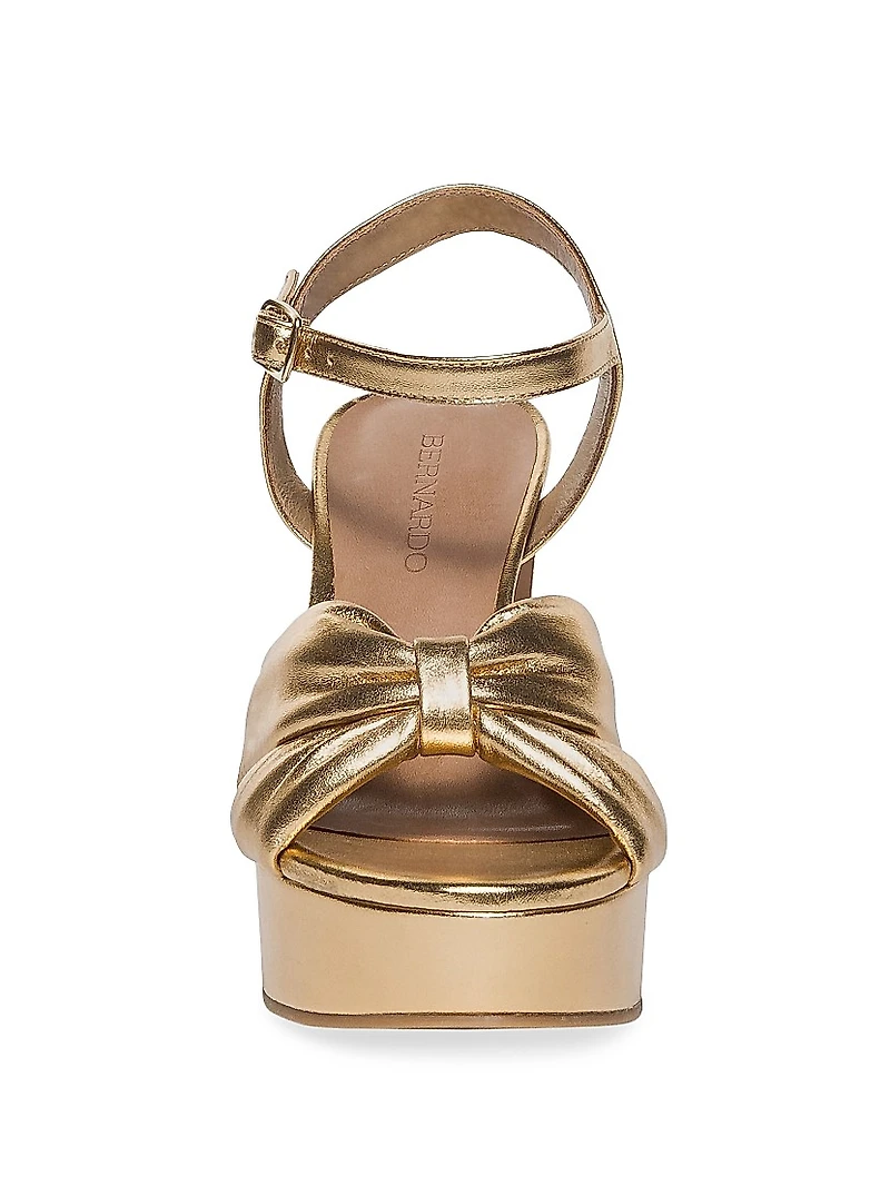 Veronika Metallic Leather Platform Sandals