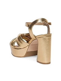 Veronika Metallic Leather Platform Sandals