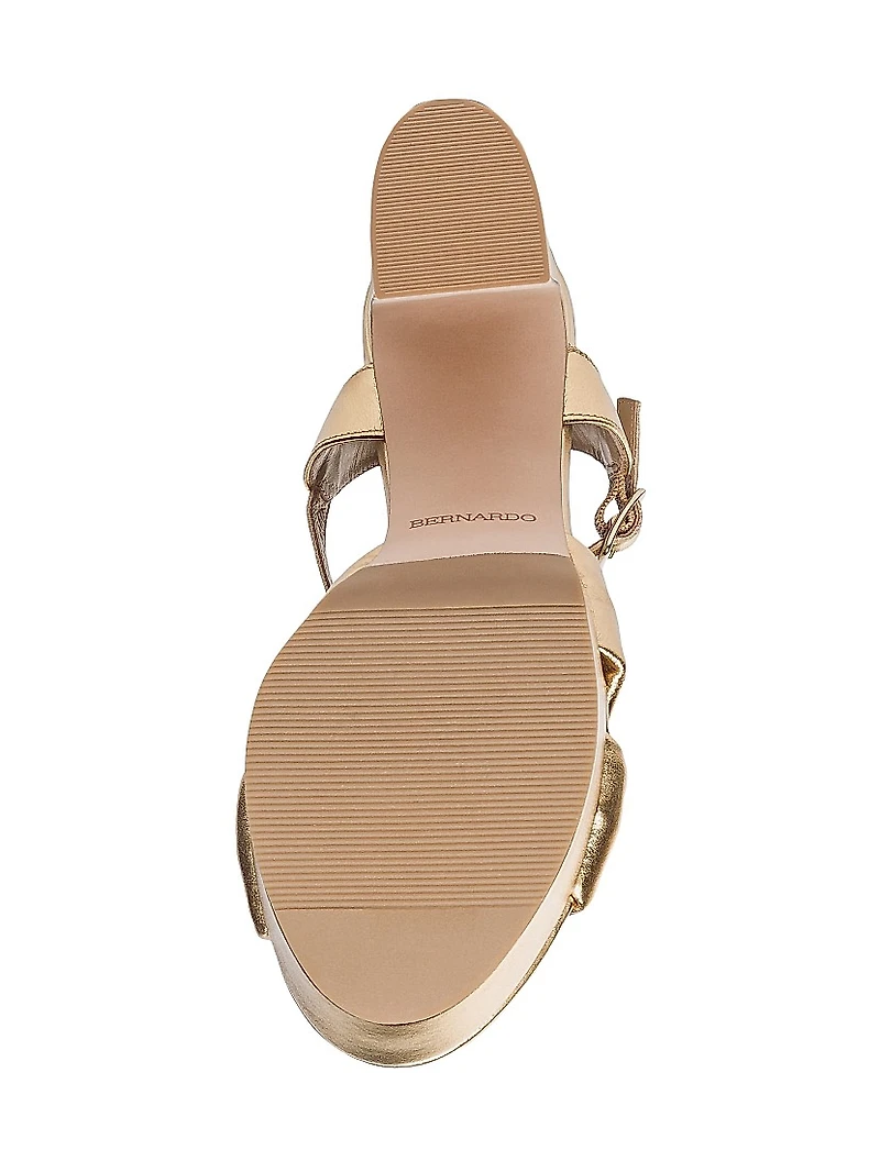 Veronika Metallic Leather Platform Sandals