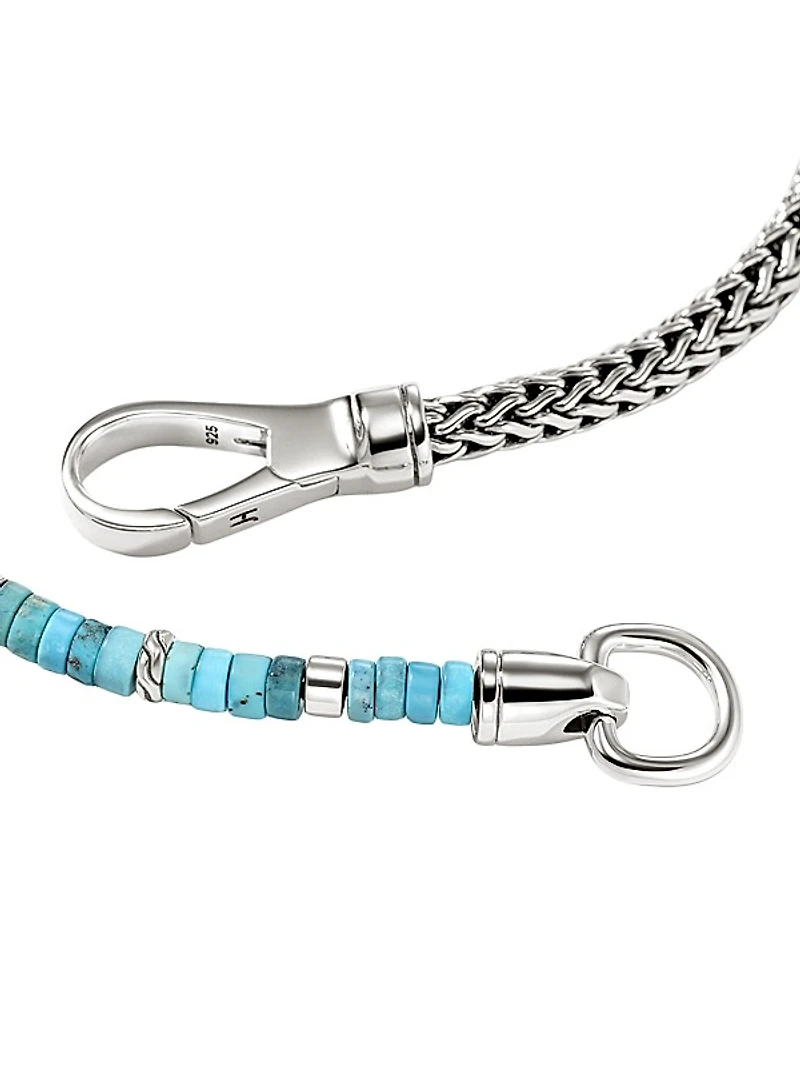 Heishi Sterling Silver & Turquoise Chain Bracelet