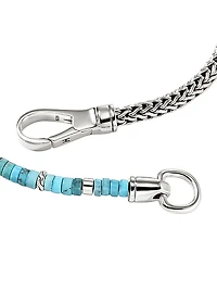 Heishi Sterling Silver & Turquoise Chain Bracelet