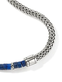 Heishi Sterling Silver & Lapis Lazuli Chain Bracelet
