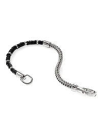 Heishi Sterling Silver & Black Onyx Chain Bracelet