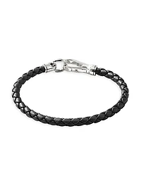 Braided Leather & Sterling Silver Cord Bracelet