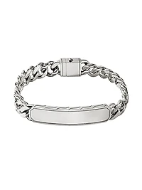 ID Sterling Silver Curb Link Bracelet