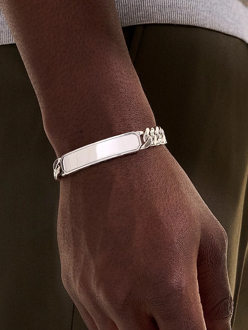 ID Sterling Silver Curb Link Bracelet