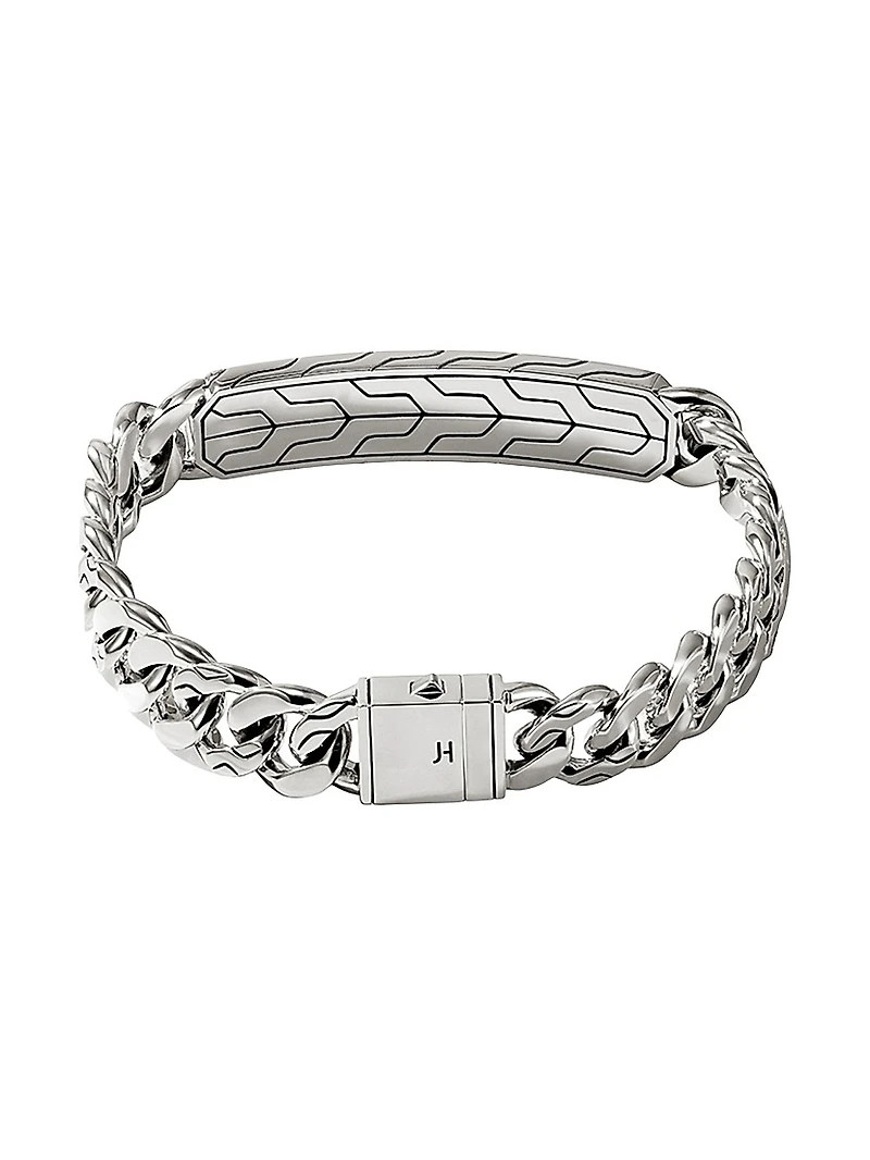 ID Sterling Silver Curb Link Bracelet