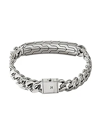 ID Sterling Silver Curb Link Bracelet