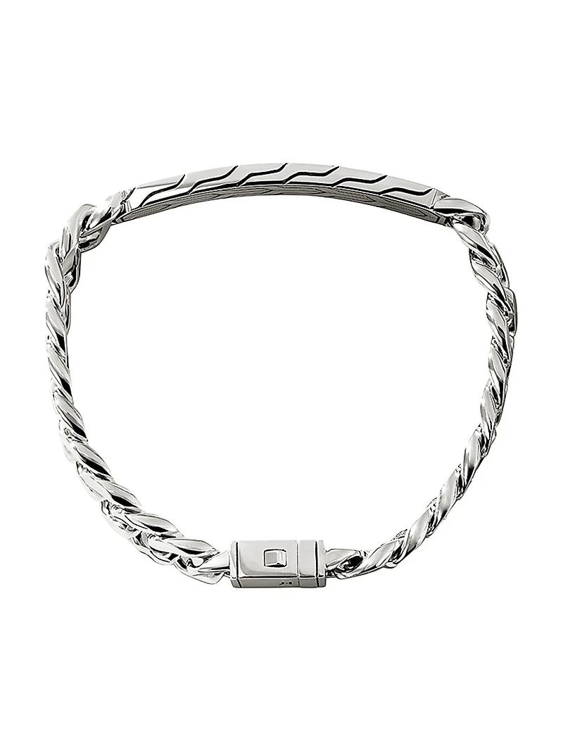 ID Sterling Silver Curb Link Bracelet