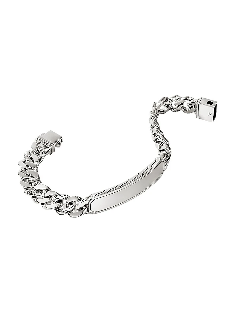 ID Sterling Silver Curb Link Bracelet