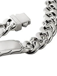 ID Sterling Silver Curb Link Bracelet