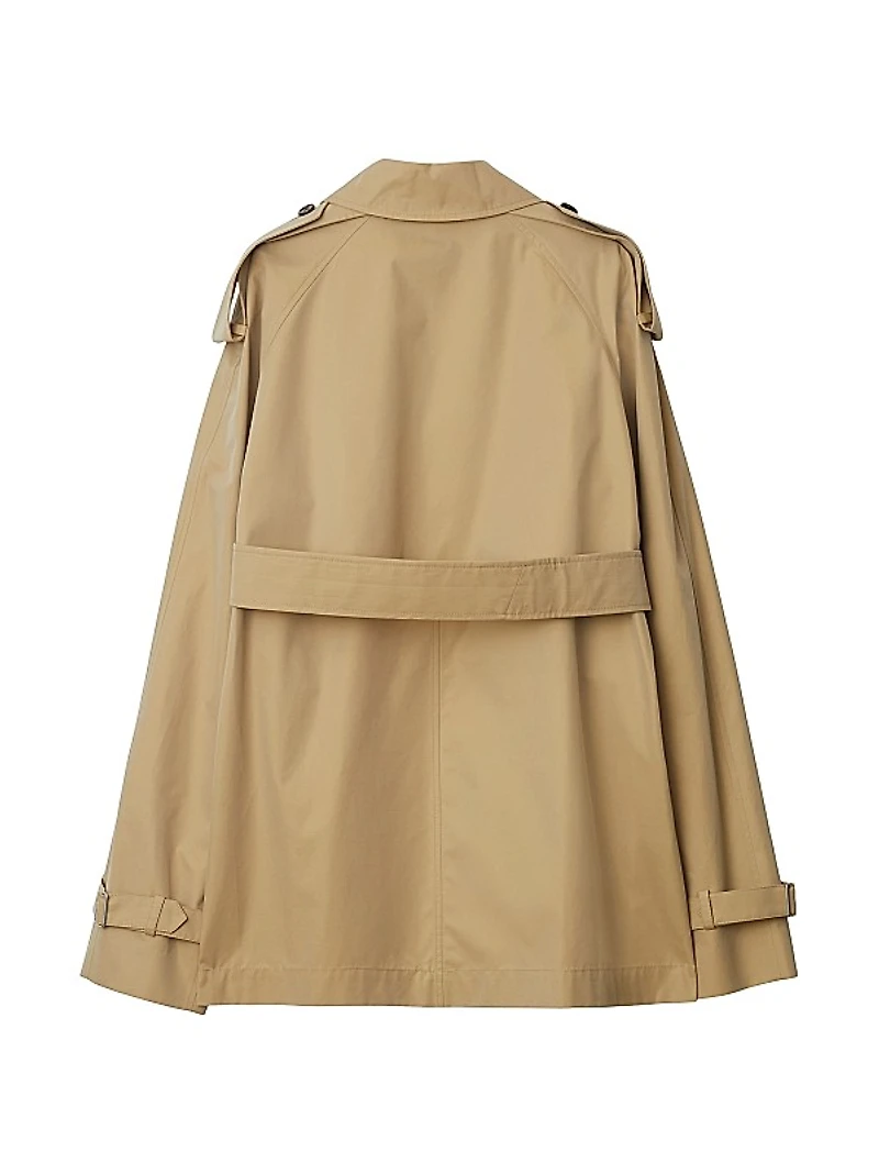 Cotton Gabardine Double-Breasted Trench Coat