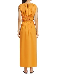 Fiona Cotton Shirred Maxi Dress