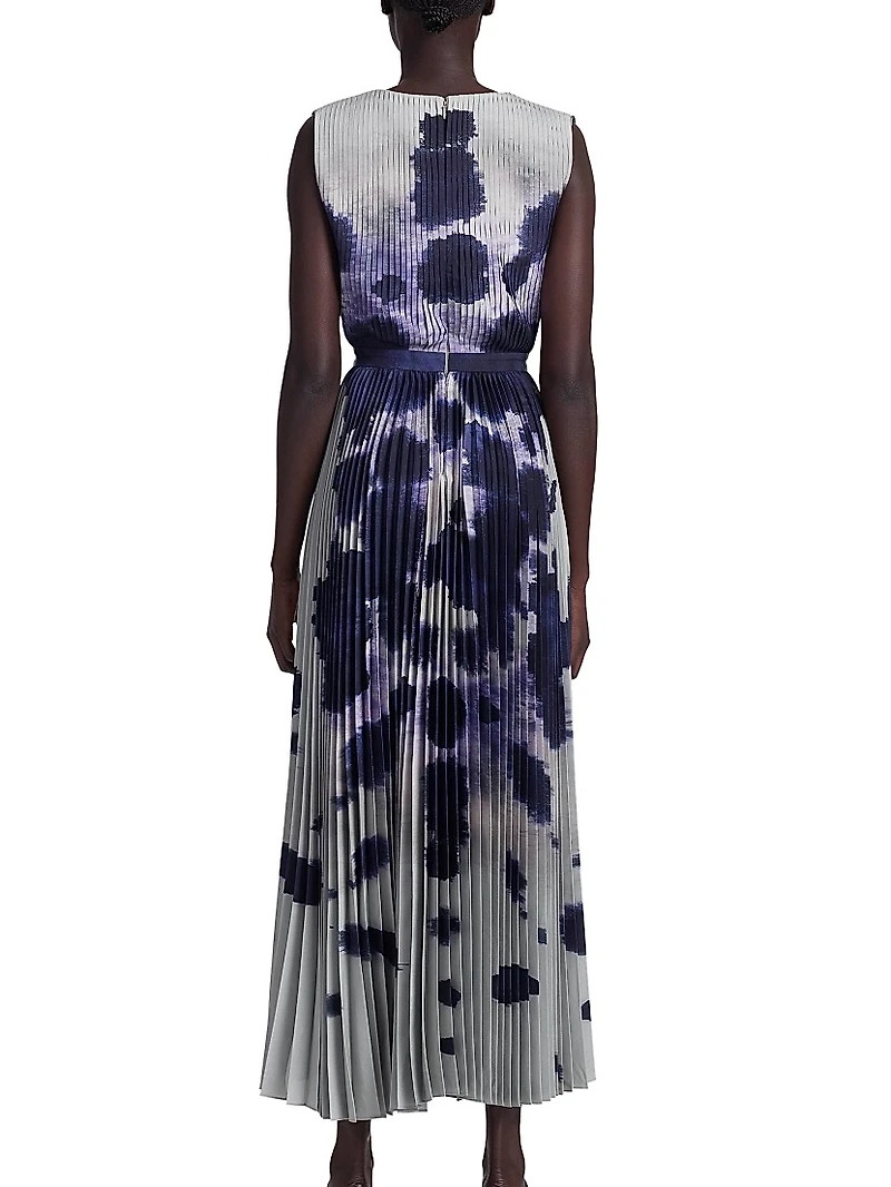 Pamela Printed Pleated Maxi Dress