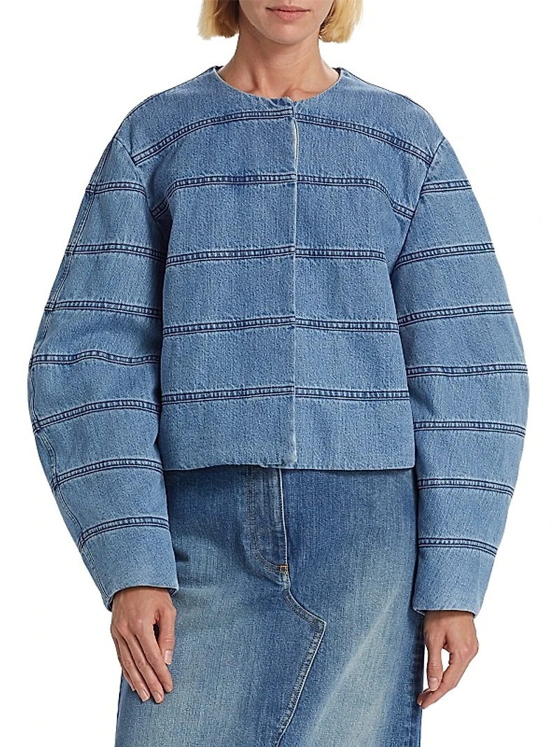 Turner Collarless Denim Jacket