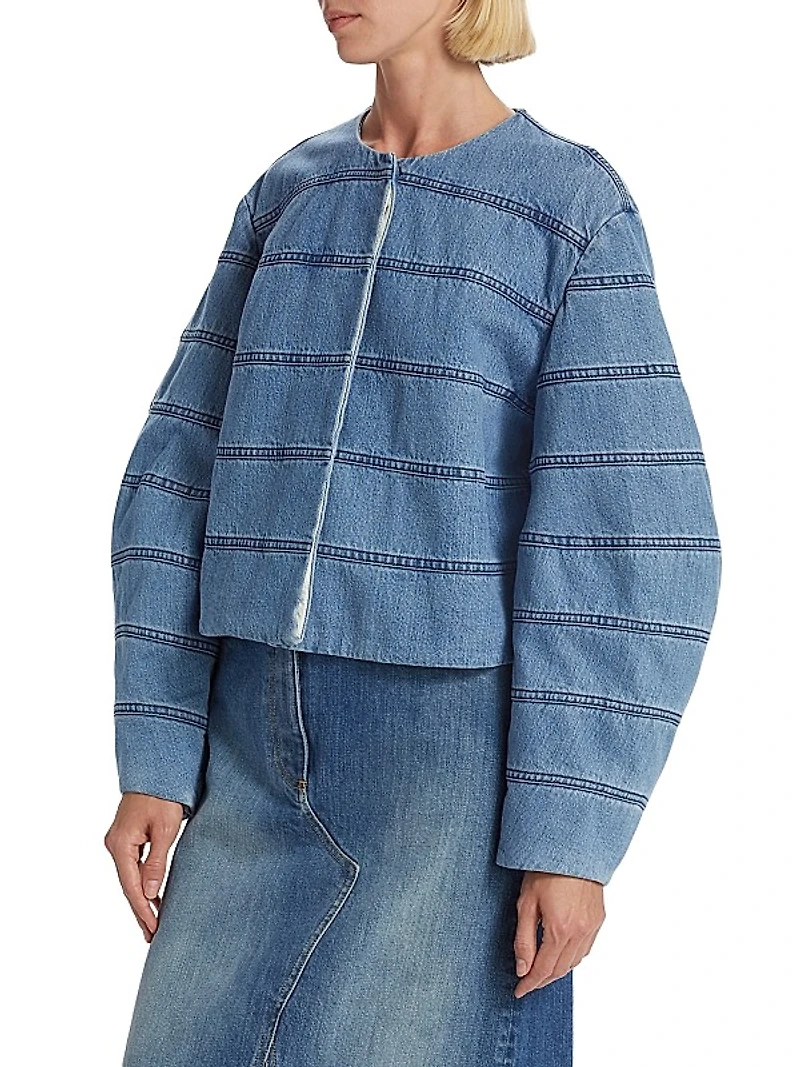 Turner Collarless Denim Jacket