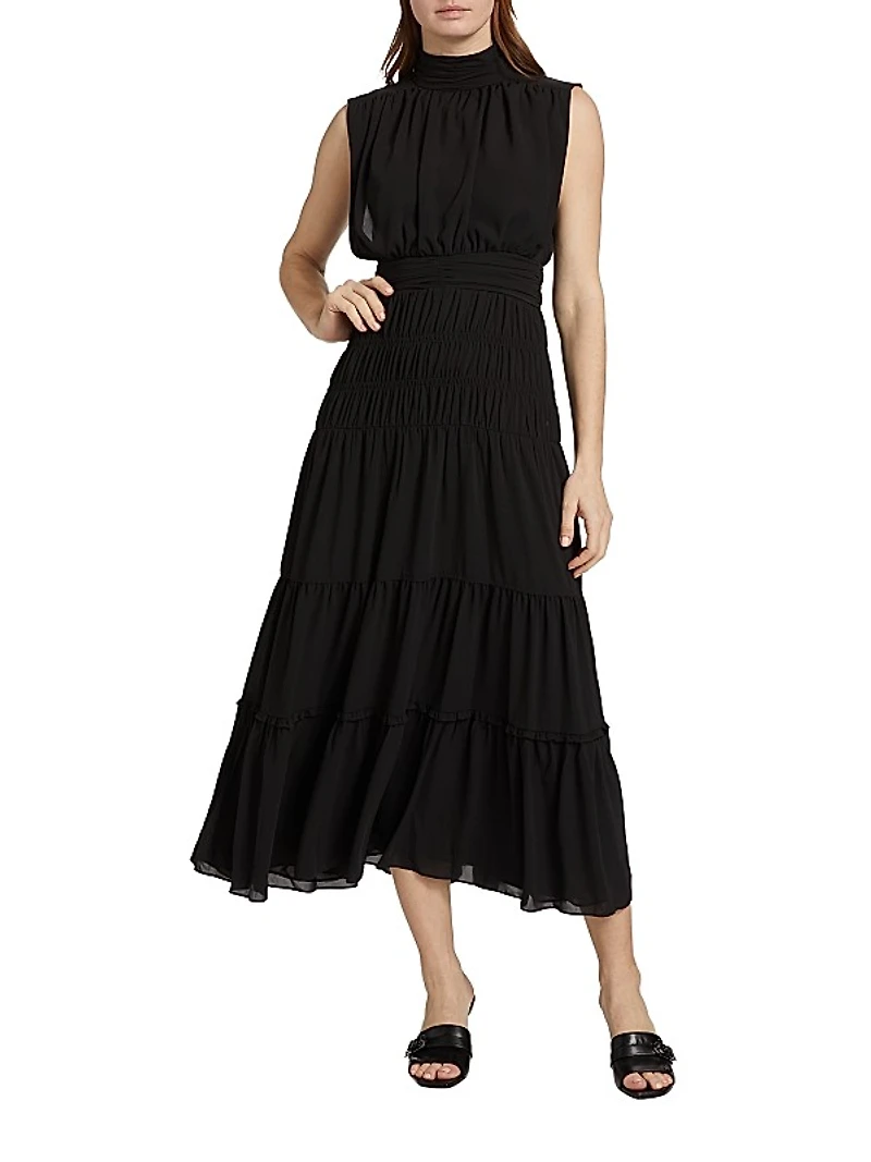 Junia Sleeveless Tiered Midi-Dress