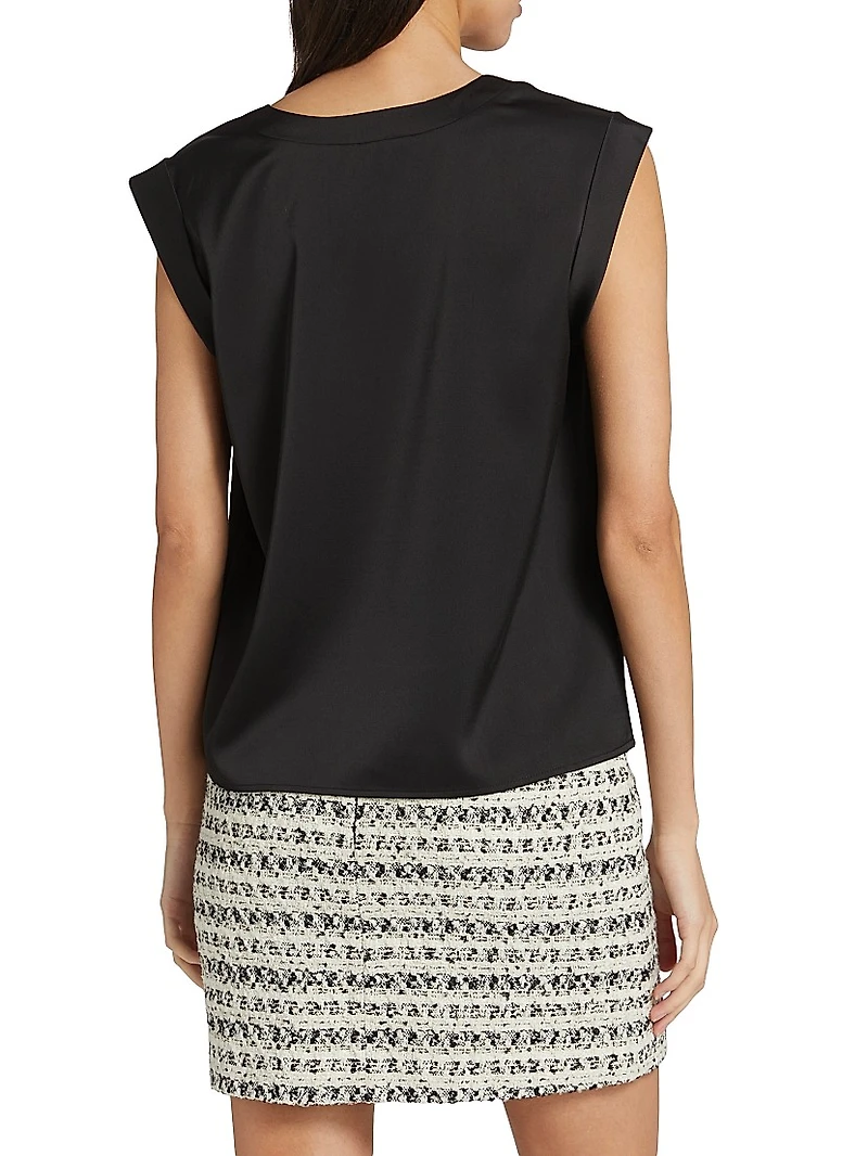 Lori Satin Cap-Sleeve Top