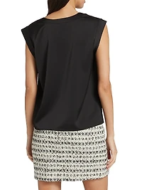 Lori Satin Cap-Sleeve Top
