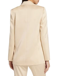 Tina Double-Breasted Satin Blazer