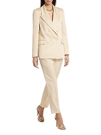 Tina Double-Breasted Satin Blazer