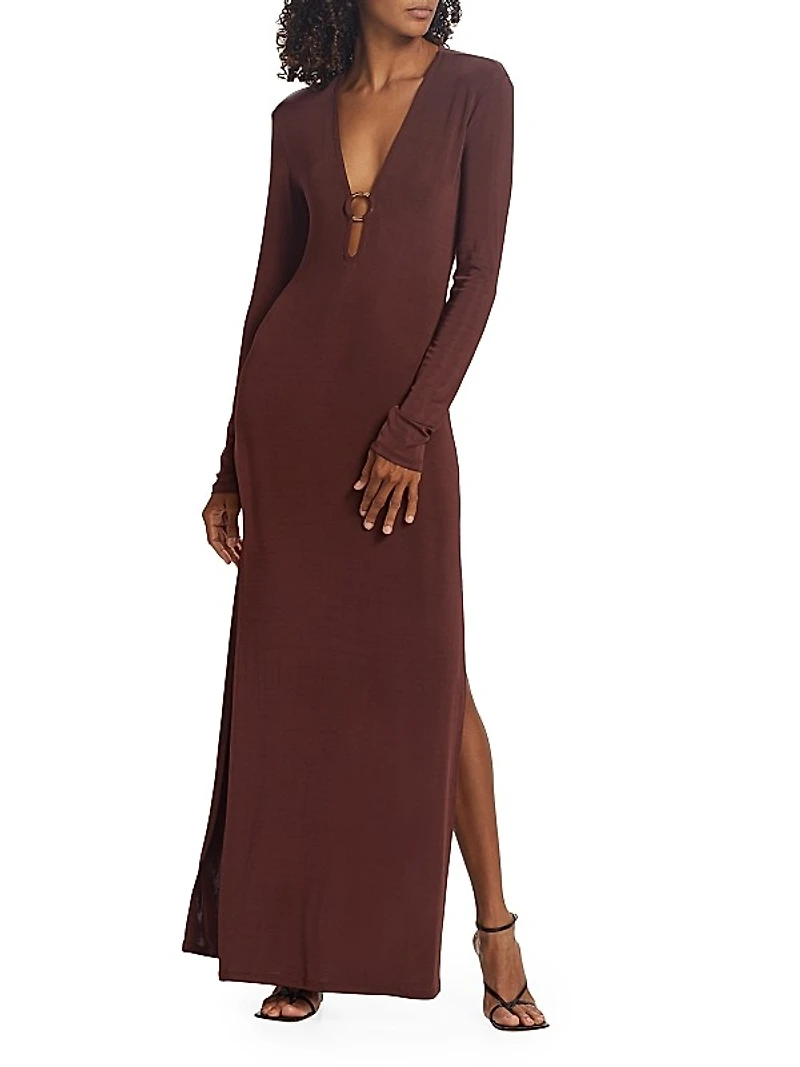 Helios Plunge Maxi Dress