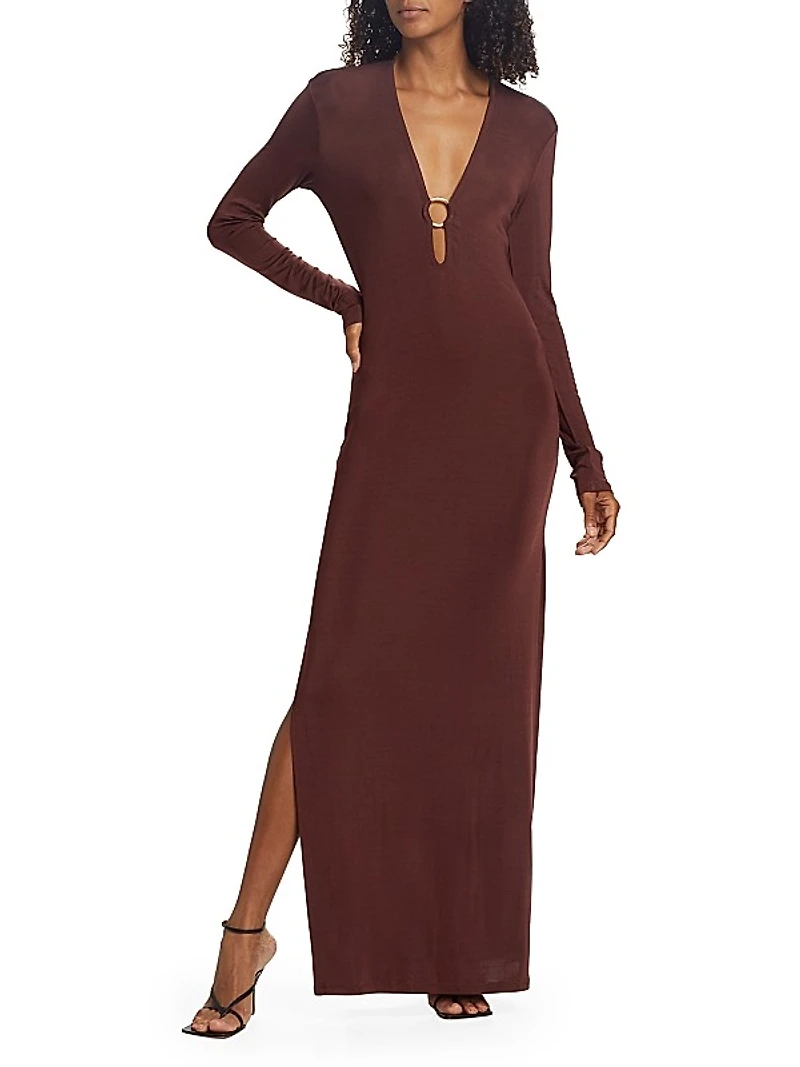 Helios Plunge Maxi Dress