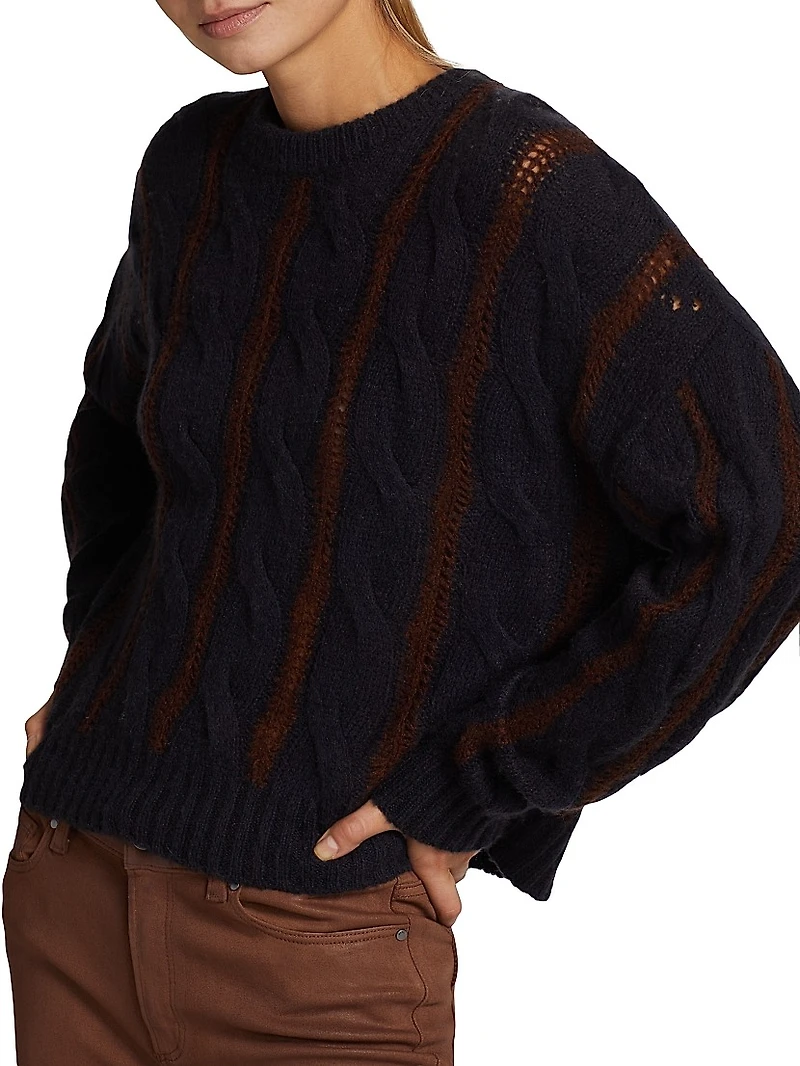 Cable-Knit Wool-Blend Sweater