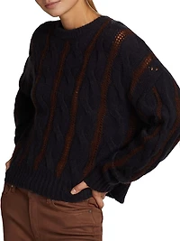 Cable-Knit Wool-Blend Sweater